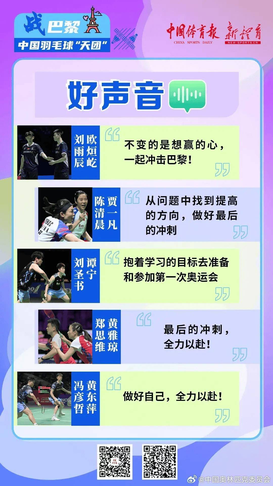 巴黎奥运会中国羽毛球队伍巡礼——轻羽飞扬 逐梦赛场